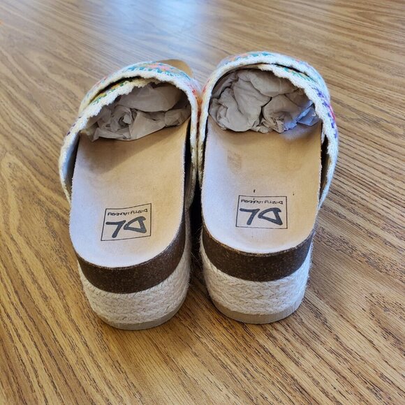 Dirty Laundry Colorful Crochet Espadrille Platform Sandals Size 9.5 Bohemian - Picture 7 of 9